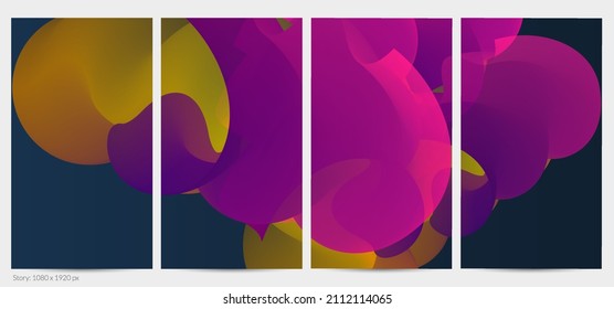 3D fluid wavy shape. Bright cloudy futuristic background. Vibrant gradient flow in abstract music sound waves. Dynamic liquid texture. Creative vector template for trendy post design.