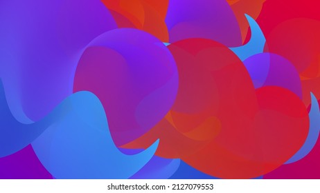 Forma ondulada del fluido 3D. Luminoso fondo futurista nublado. El gradiente vibrante fluye en ondas de sonido de música abstractas. Textura líquida dinámica. Plantilla vectorial creativa para diseño de portada de moda.