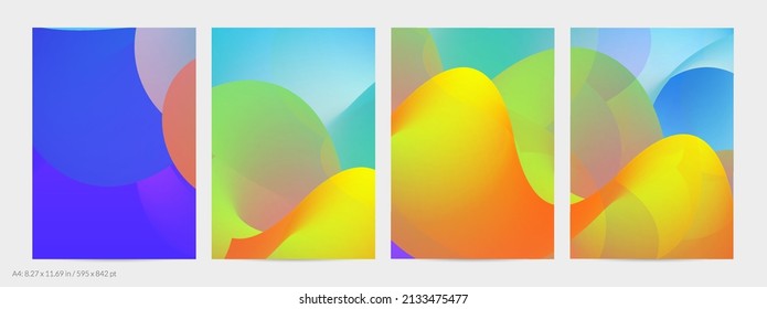 3D fluid wavy shape. Bright cloudy futuristic background. Vibrant gradient flow in abstract music sound waves. Dynamic liquid texture. Creative vector template for trendy flyer design.