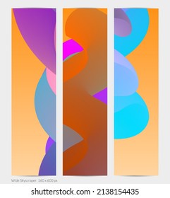 3D fluid wavy shape. Bright cloudy futuristic background. Vibrant gradient flow in abstract music sound waves. Dynamic liquid texture. Creative vector template for trendy banner design.