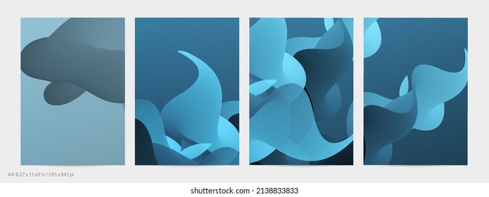 3D fluid wavy shape. Bright cloudy futuristic background. Vibrant gradient flow in abstract music sound waves. Dynamic liquid texture. Creative vector template for trendy flyer design.