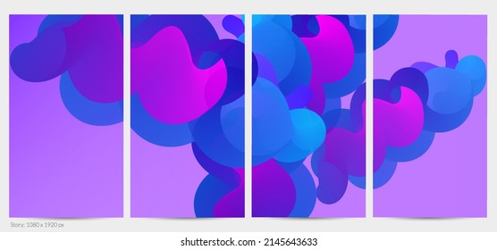 3D fluid wavy shape. Bright cloudy futuristic background. Vibrant gradient flow in abstract music sound waves. Dynamic liquid texture. Creative vector template for trendy post design.