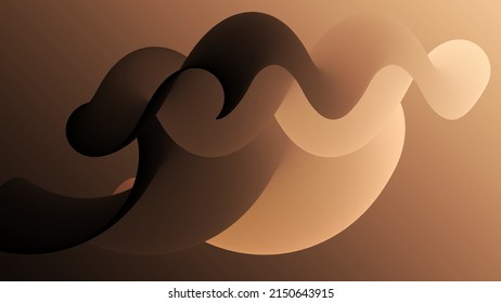 3D fluid wavy shape. Bright cloudy futuristic background. Vibrant gradient flow in abstract music sound waves. Dynamic liquid texture. Creative vector template for trendy cover design.