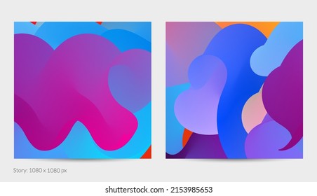 3D fließende Form. Hell bewölkter futuristischer Hintergrund. Lebhafter Farbverlauf-Fluss in abstrakten Musik-Schallwellen. Dynamische flüssige Textur. Kreative Vektorvorlage für trendige Postdesign.