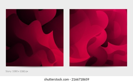 3D fluid wavy shape. Bright cloudy futuristic background. Vibrant gradient flow in abstract music sound waves. Dynamic liquid texture. Creative vector template for trendy post design.