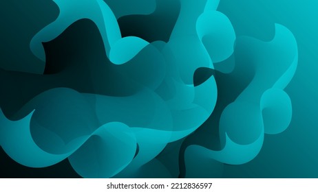 3D fluid wavy shape. Bright cloudy futuristic background. Vibrant gradient flow in abstract music sound waves. Dynamic liquid texture. Creative vector template for trendy cover design.
