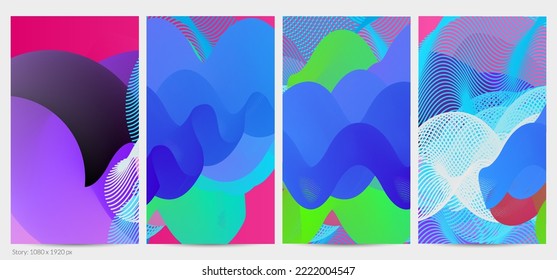3D fluid wavy shape. Bright cloudy futuristic background. Vibrant gradient flow in abstract music sound waves. Dynamic liquid texture. Creative vector template for trendy post design.