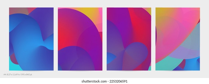 3D fluid wavy shape. Bright cloudy futuristic background. Vibrant gradient flow in abstract music sound waves. Dynamic liquid texture. Creative vector template for trendy flyer design.