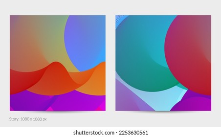 3D fluid wavy shape. Bright cloudy futuristic background. Vibrant gradient flow in abstract music sound waves. Dynamic liquid texture. Creative vector template for trendy post design.