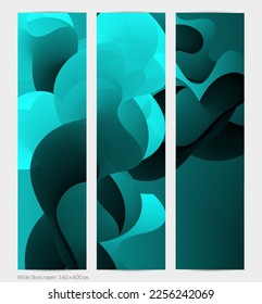 3D fluid wavy shape. Bright cloudy futuristic background. Vibrant gradient flow in abstract music sound waves. Dynamic liquid texture. Creative vector template for trendy banner design.
