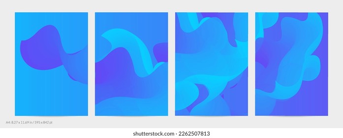 3D fluid wavy shape. Bright cloudy futuristic background. Vibrant gradient flow in abstract music sound waves. Dynamic liquid texture. Creative vector template for trendy flyer design.