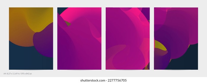 3D fluid wavy shape. Bright cloudy futuristic background. Vibrant gradient flow in abstract music sound waves. Dynamic liquid texture. Creative vector template for trendy flyer design.