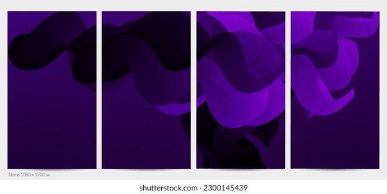 3D fluid wavy shape. Bright cloudy futuristic background. Vibrant gradient flow in abstract music sound waves. Dynamic liquid texture. Creative vector template for trendy post design.