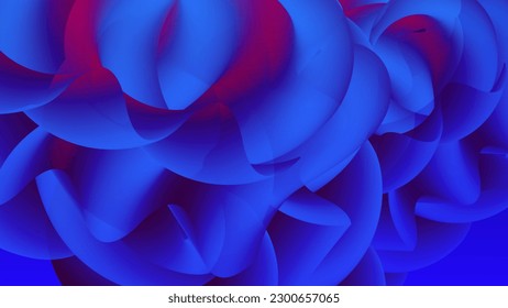 3D fluid wavy shape. Bright cloudy futuristic background. Vibrant gradient flow in abstract music sound waves. Dynamic liquid texture. Creative vector template for trendy cover design.