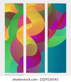 3D fluid wavy shape. Bright cloudy futuristic background. Vibrant gradient flow in abstract music sound waves. Dynamic liquid texture. Creative vector template for trendy banner design.