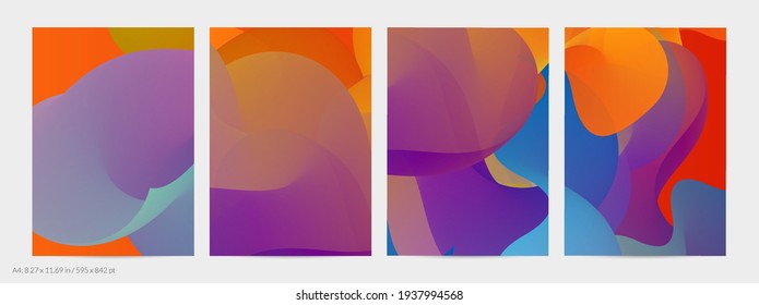 Formas onduladas de fluido 3D. Luminosos fondos turísticos nublados. El gradiente vibrante fluye en ondas de sonido de música abstractas. Textura líquida dinámica. Plantilla vectorial creativa para diseño de volante de moda.