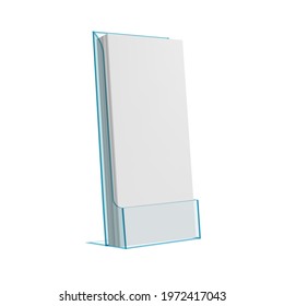 3D Flyer Glass Or Plastic Holder Stand. EPS10 Vector