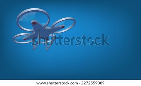 3D Flying Remote Control Aerial Drone Quad Copter. EPS10 Vector