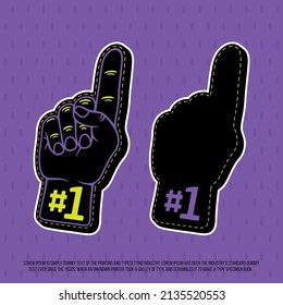 3d Foam Finger - Fan Finger. Modern Professional Vector.