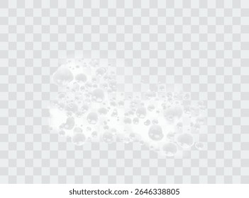 3d foam water, water with soap bubbles on a white background. Vector illustration.