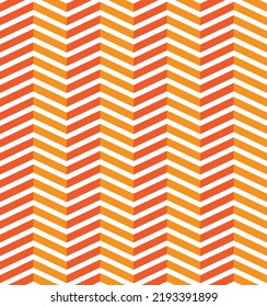 3D Fold Effect Retro Abstract Zigzag Lines Seamless Pattern Minimal Psychedelic Concept Perfect for Allover Fabric Print or Wrapping Paper Orange Tones