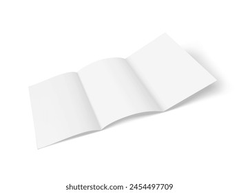 Folleto Plegado 3D Aislado Sobre Fondo Blanco. VECTOR EPS10