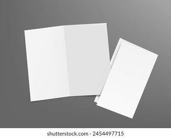 3D Folded Brochure Isolated On White Background. EPS10 Vector