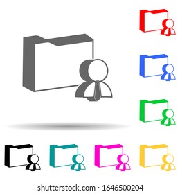 3d folder of employee documents multi color style icon. Simple glyph, flat vector of hr and heat hunting icons for ui and ux, website or mobile application