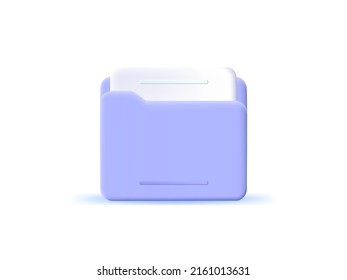 3d folder file icon. vector illustrations