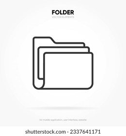 Icono de carpeta 3d aislado en fondo blanco. Símbolo del documento. Icono de archivo 3d. Signo de binder moderno, simple, vector, icono para el diseño de sitios web, aplicación móvil, ui. Ilustración vectorial