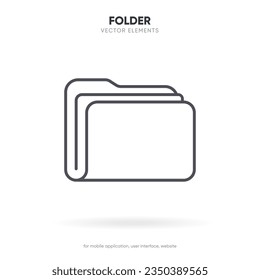 Icono de carpeta 3d aislado en fondo blanco. Símbolo del documento. Icono de archivo 3d. Signo de binder moderno, simple, vector, icono para el diseño de sitios web, aplicación móvil, ui. Ilustración vectorial