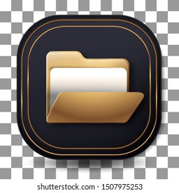 3d Folder Icon with Modern Gold Color