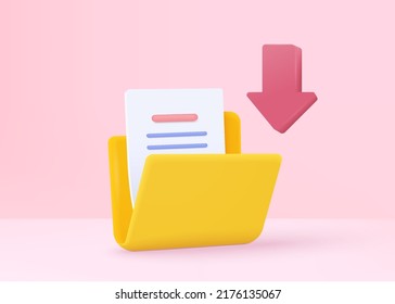 3d folder and paper for management file 