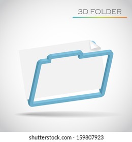 3d folder vector