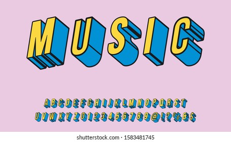 3d font Abstract modern alphabet and  fonts. happy Typography creative font -design 