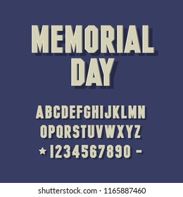 3d font alphabet. chopped type, serif font. Letters and numbers. Vector illustration