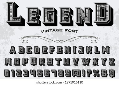3d Font alphabet Script Typeface handcrafted handwritten vector label design named legend
