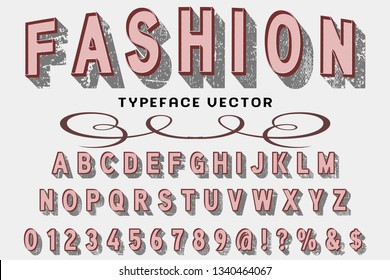 3d Font alphabet Script Typeface handcrafted handwritten vector label design named vintage fashion