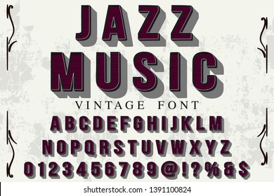 3d Font Alphabet Script Typeface Handcrafted Handwritten Vector Label Design Jazz Music