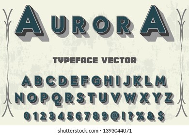 3d Font alphabet Script Typeface handcrafted handwritten vector label design aurora