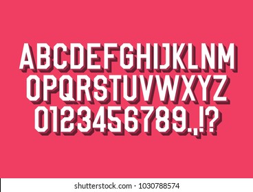 Strong 3d Font Alphabet Shadow Vector Stock Vector (Royalty Free ...