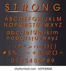 3d font. alphabet strong