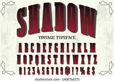 3d Font alphabet Typeface handcrafted vector shadow