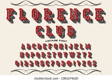 3d font alphabet typeface vector named florence club