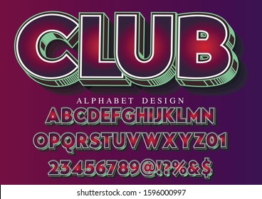 3d font alphabet  Vector of stylized  font and alphabet new design font typeface vector