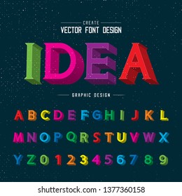 3D Font color and alphabet vector, Writing Idea typeface letter design, Script Graphic text on background