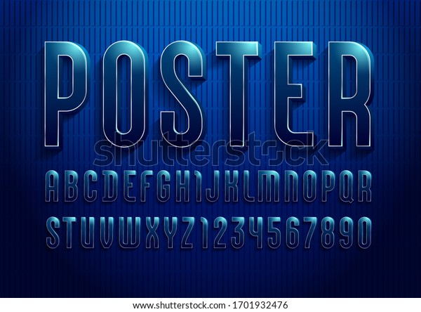 3d Font Dark Blue Color Trendy Stock Vector (Royalty Free) 1701932476