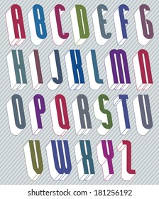 3d font with good style, simple shaped letters alphabet, great font for design, advertising, web and headlines.