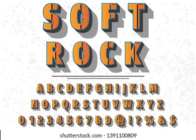 3d font handcrafted typeface vector vintage named vintage soft rock