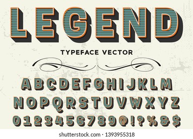 3d font handcrafted typeface vector vintage named vintage legend